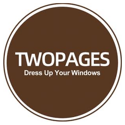 twopagescurtains.com Logo